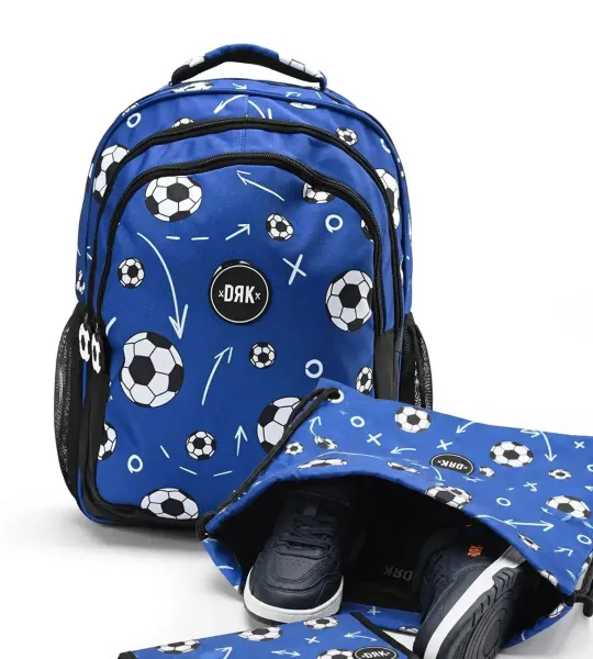 Dorko ergonomic iskolatáska szett, kék, focilabdás